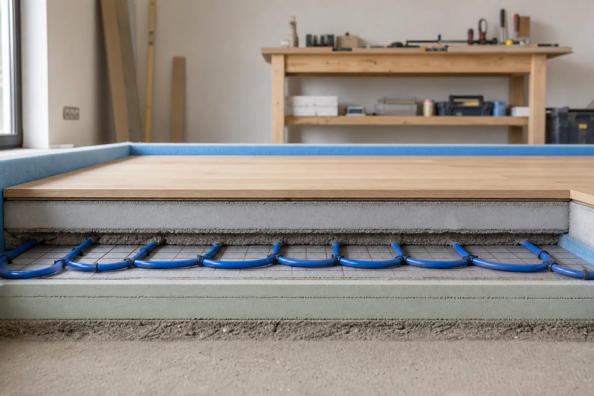 plancher chauffant schéma