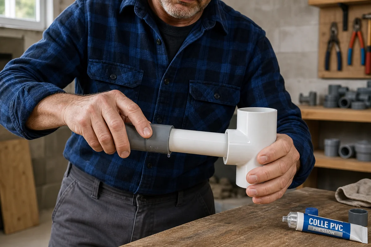 comment insérer un t sur un tube pvc déjà en place