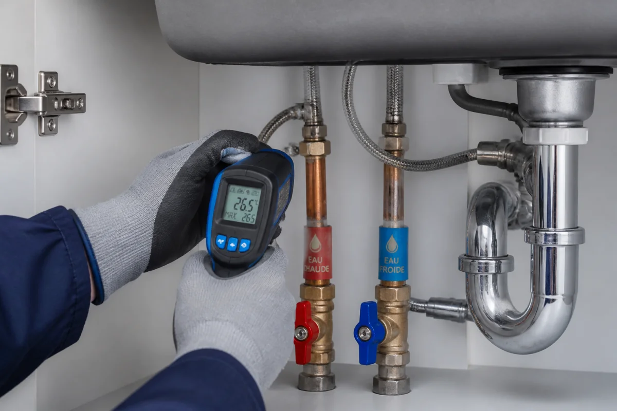 mitigeur thermostatique eau chaude inversée